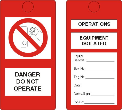 Electrical lockout safety tags